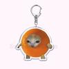 Creative Banana Cat with Heart Keychain for Accessories Bag Pendant Food Fruit Happy Cats Key Chain Ring Keychains Jewelry Gift