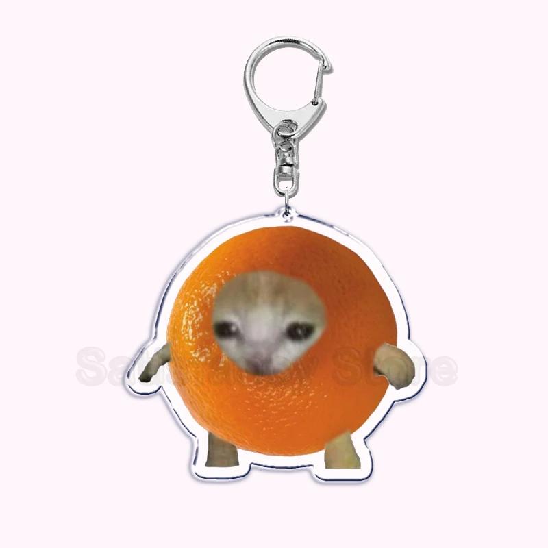 Creative Banana Cat with Heart Keychain for Accessories Bag Pendant Food Fruit Happy Cats Key Chain Ring Keychains Jewelry Gift