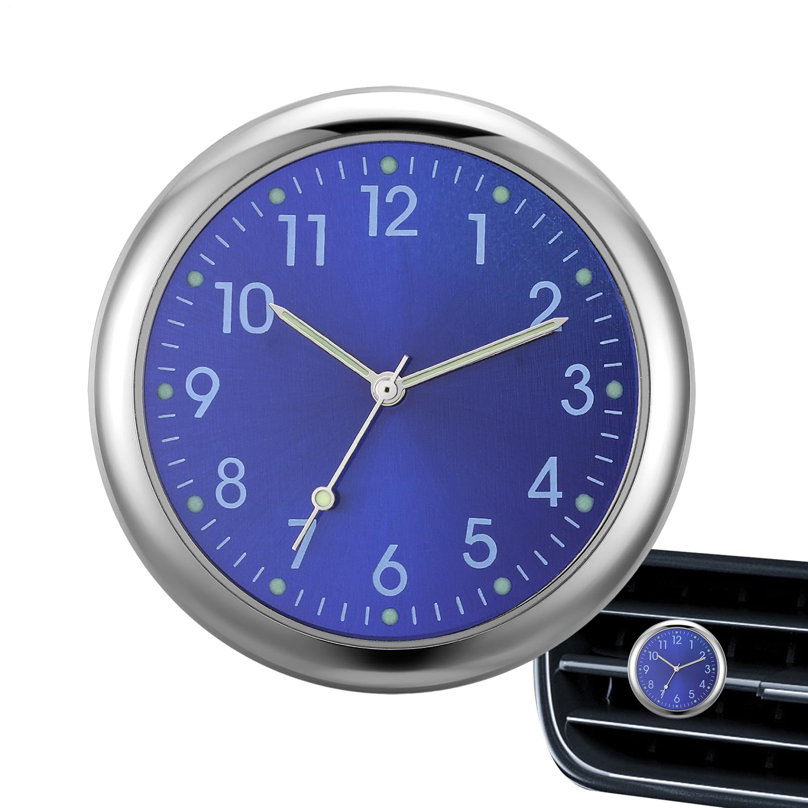 

Car Clock, Fluorescent Dashboard Quartz Watch, High Precision, Luminous, For Car Replacement, For Air See description синий