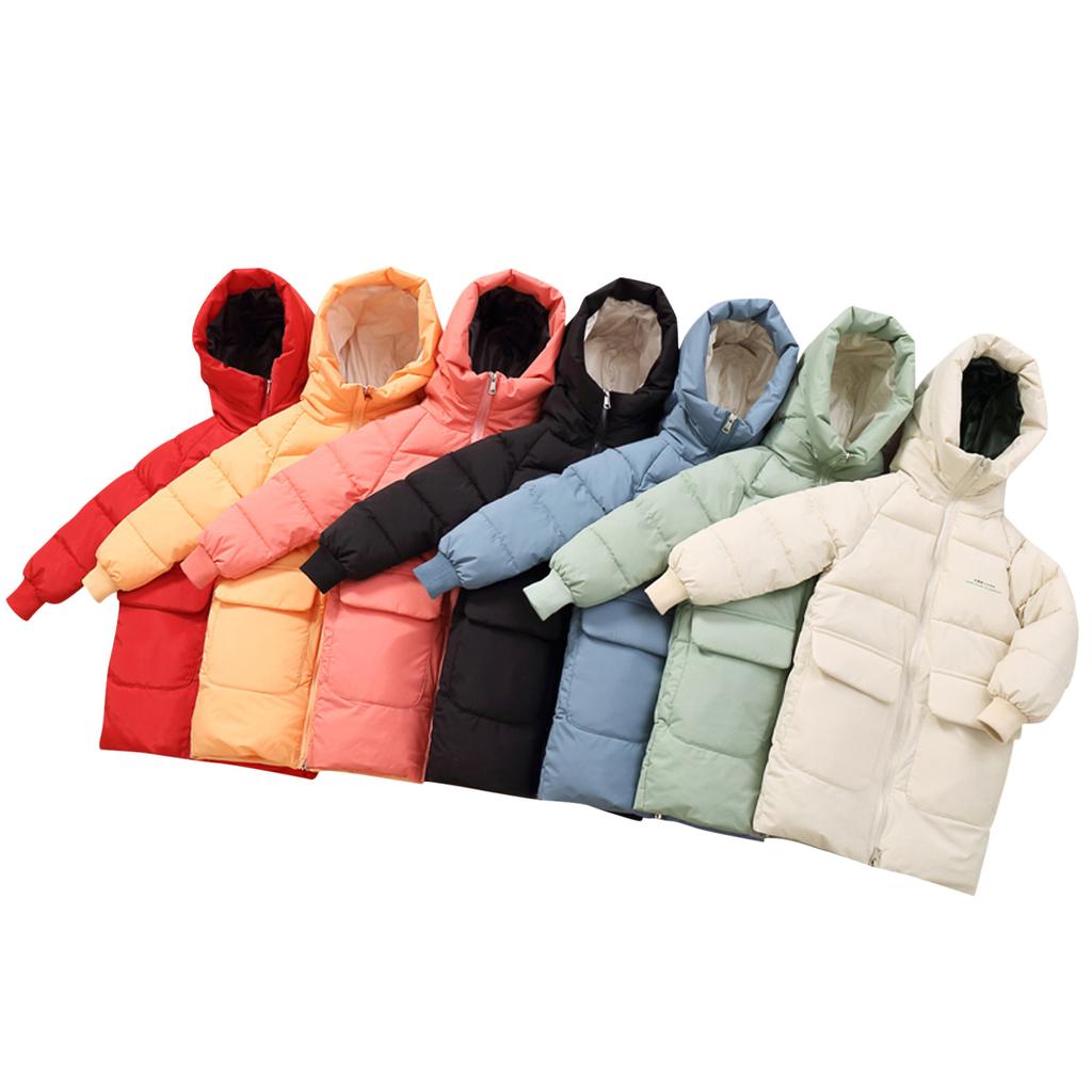Děti Děti Chlapci Dívčí Zimní Pevné Kapsy Teplé Bundy s kapucí Svrchní oděvy Kabáty