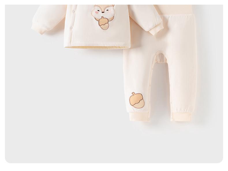Baby Autumn & Winter High-Waist Two-Piece Set: Warm, No-Undressing Outfit for Boys & Girls