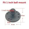 Jadkinsta 1 or 1.5 Inch Rubber Ball Mount To Aluminum Motorcycle Round Square Mounting Base Plate for Gopro Camera Cellphones