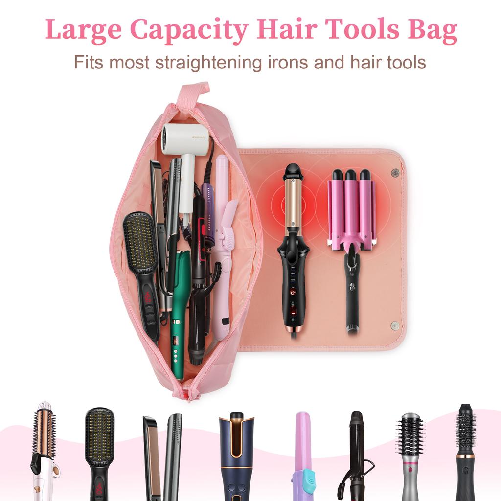 Hair Tools   Bag with Heat Resistant Mat