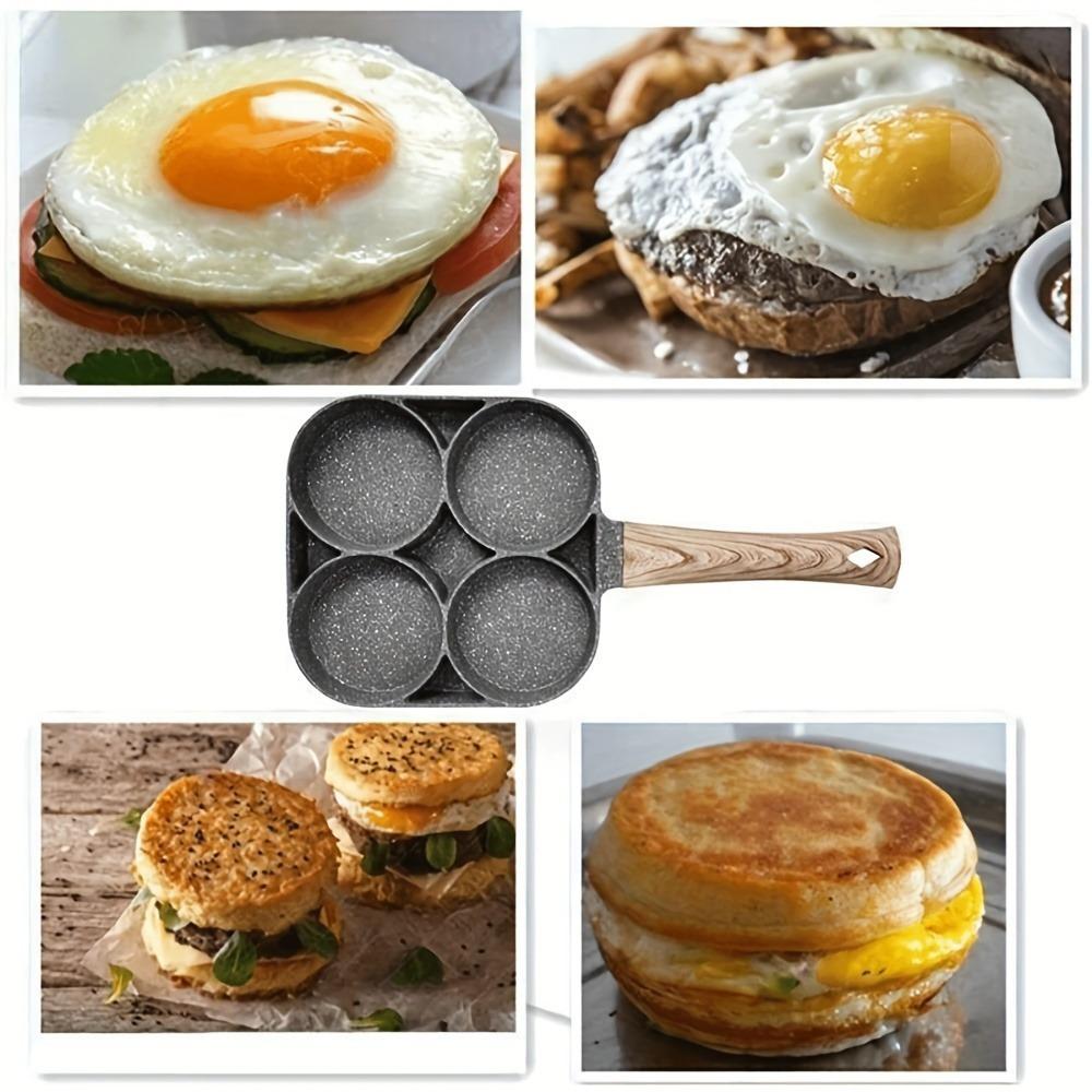 Versatile 4-hole Non-stick Frying Pan for Omelets, Eggs, Dumplings, and Steaks - Perfect for Induction Cooking