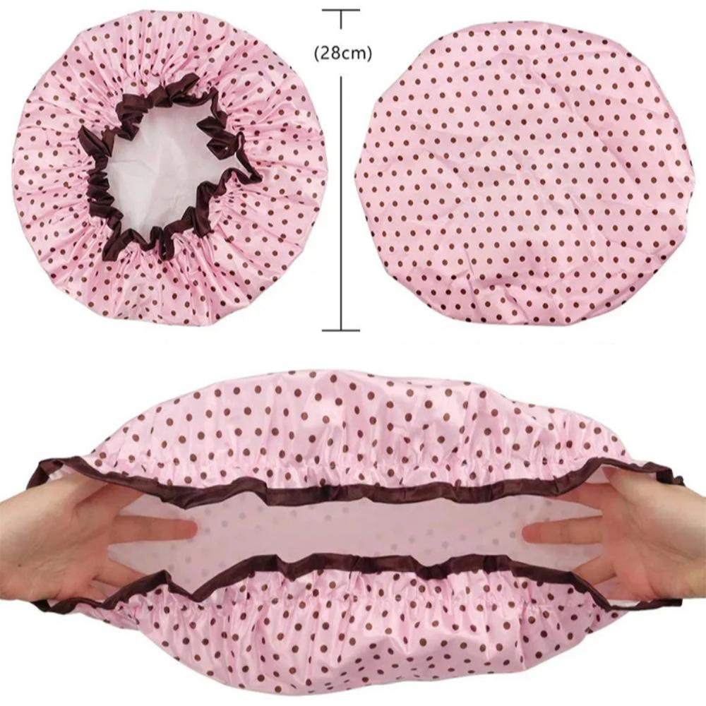 Doppellagige Duschhaube Elastische Duschhaarabdeckung Neue Badekappe