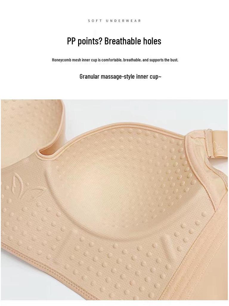 Glänzender nahtloser BH in Übergröße ohne Bügel für Damen - Dünner Stil, formend, Seitenhalt