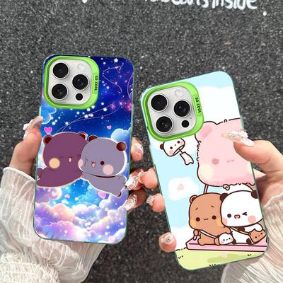 Cute Bubu Dudu For IPhone 11 12 13 14 15 16 17 Pro Max Plus Colorful Black Matte Phone Cover