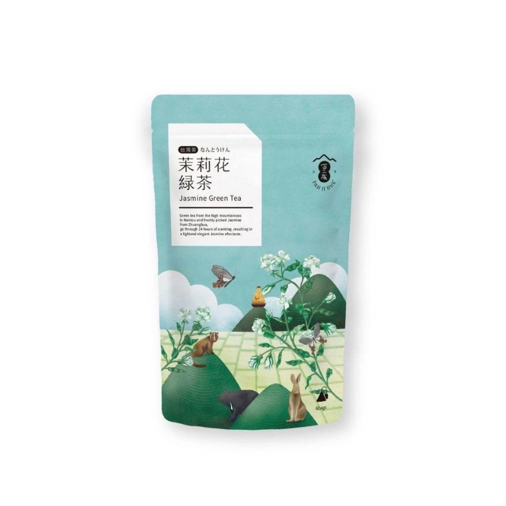 [102 Years Old] Taiwanese Tea, Island Peak Chaming Jasmine Green Tea, Tea Bags, 12g (2g X 6Pack)