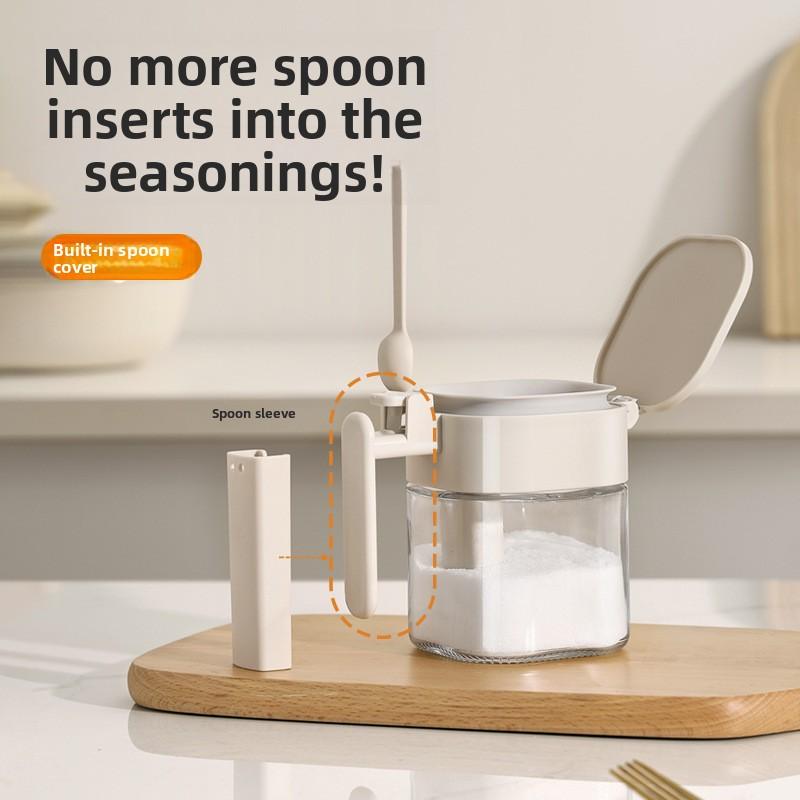 Kitchen Household Seasoning Jar Seasoning Bottle Spoon Compartment Separation Seasoning Storage Box
