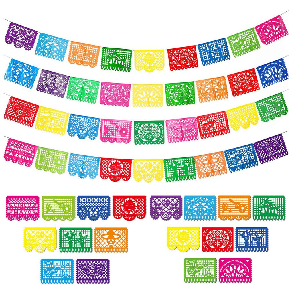 Party Banners Indoor Outdoor Party String Flags Home Plastic Streamers Hanging Ornament