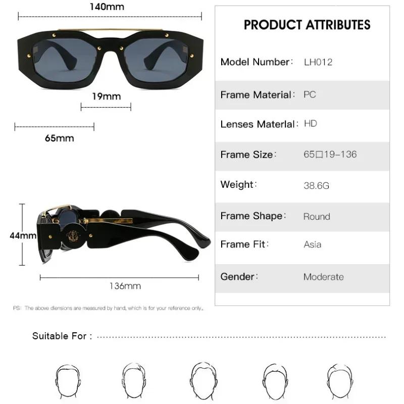 Fashion Punk Sunglasses Men Vintage Y2K Polygon Eyewear Women Luxury Designer Unique Sun Glasses