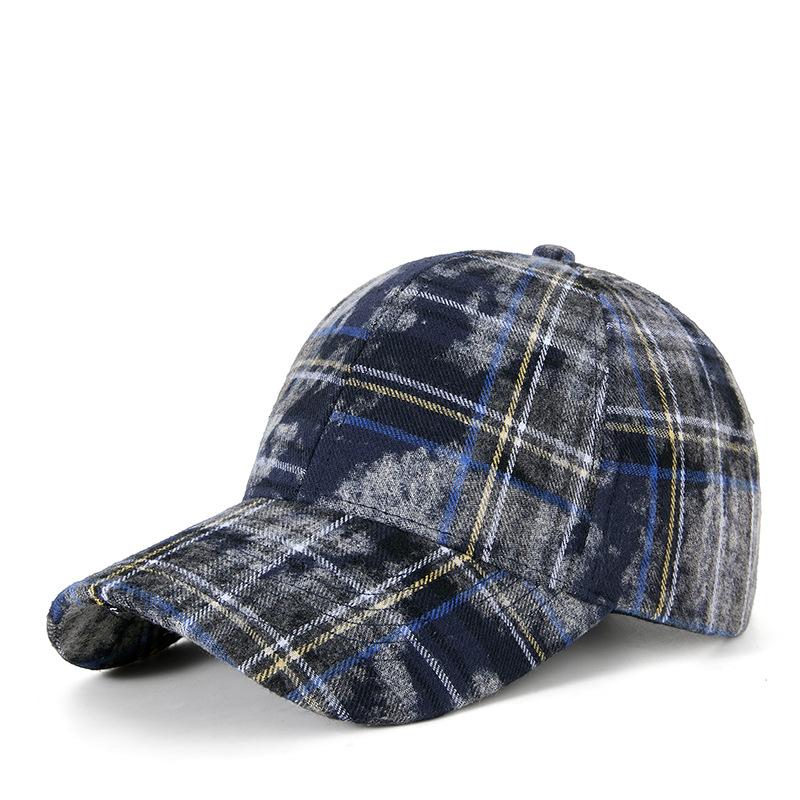 Autumn and Winter Hard Top Plaid Retro Baseball Cap Women's Street Classic Old Face Small Sunshade Cap Trend
