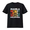70-tals Retro Vintage Manila Filippinerna Filippinsk Filippinska Pinoy T-shirt Vit Stor vintage Tvättad Mångsidig streetwear