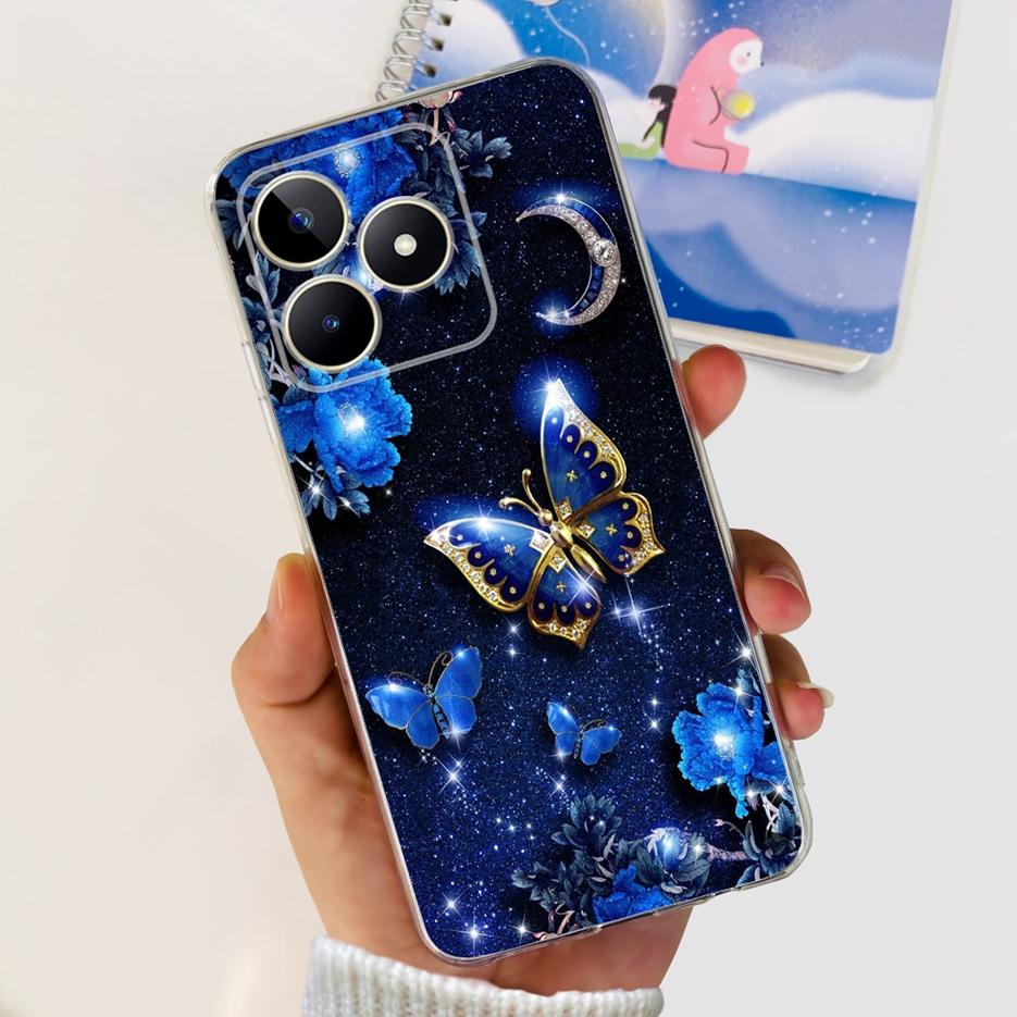 Etui na Realme Note 50 RMX3834 Uroczy Kot Malowane Pokrowiec Miękki Silikonowy Pokrowiec na Telefon Na Realme Note 50 Note50 Tylna Pokrywa 6.74'' Torby