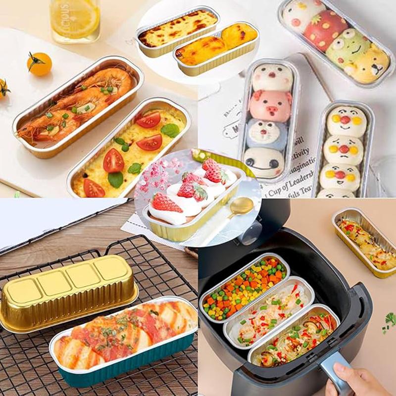 Mini Loaf Pans Rectangle Aluminum Foil Baking Pan Mini Bread Container Heat-Resistant Cake Pans Bread Containers Muffin Tins