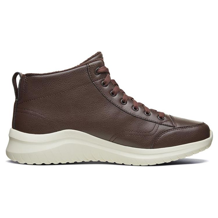 Skechers Ultra Flex 2.0 Sport Comfort Mid-Top Lifestyle Casual Shoes Men Sneakers Chocolate 666119-CHOC