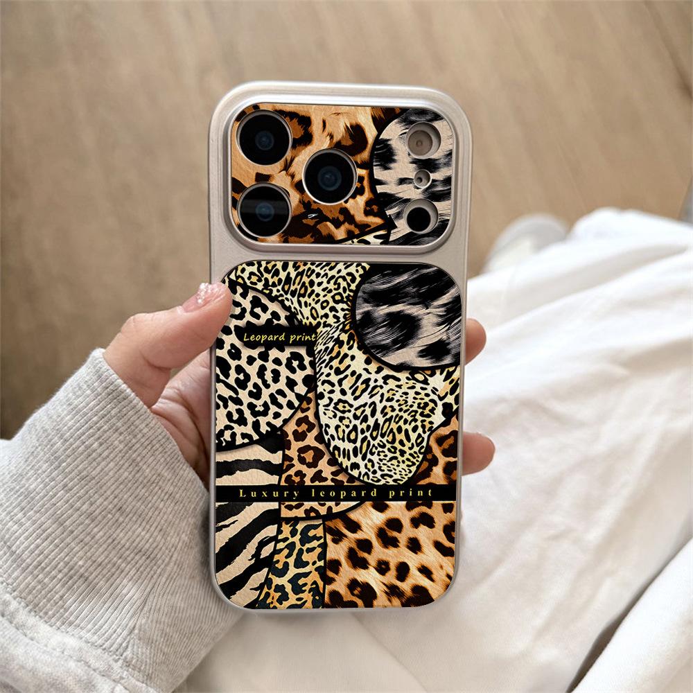 A variety of leopard print is suitable for iPhone17 large window 16promax mobile phone case 15 fine holes 14 all-inclusive delivery