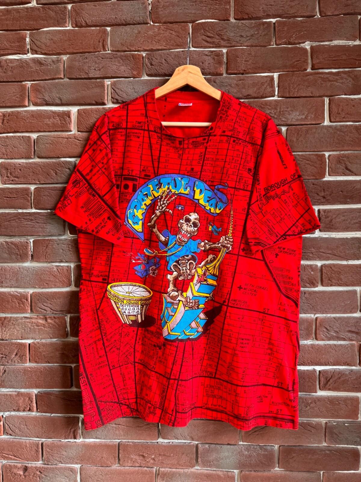 Vintage Grateful Dead 90s Square Garden King KONG Band Tee XL Red All Over Print Unisex T-Shirt XXXXL