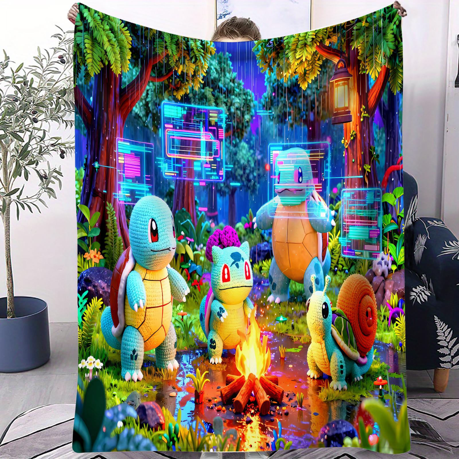 

Hot Pokemon Pikachu Anime Sci Fi Design Hairy Blanket Small Cover Warm Throw For Children Adults Sofa Bed Car Nap Birthday Gift 70x100cm