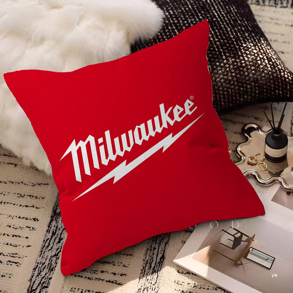M-Milwaukee Kussenslopen Cartoon Sofa Decoratief Huis Dubbelzijdige Bedrukking Kort Pluche Schattige Kussensloop Peach skin 18*18(CM)-1Pcs
