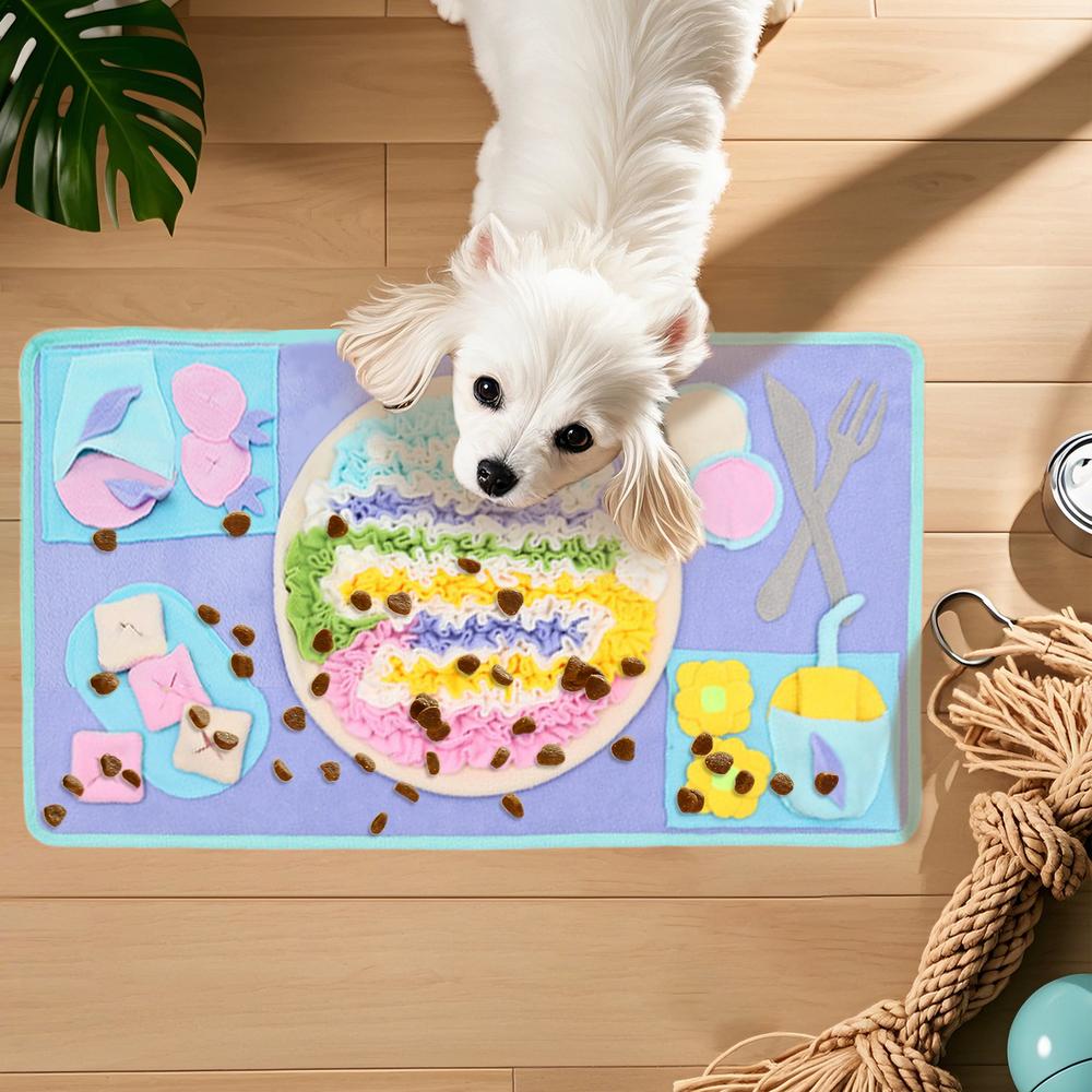 

Коврик для собак, нюхательный коврик для кошек, собачек, интерактивные игрушки-головоломки, портативный противоскользящий интерактивный коврик для обучения обонянию в носу фиолетовый