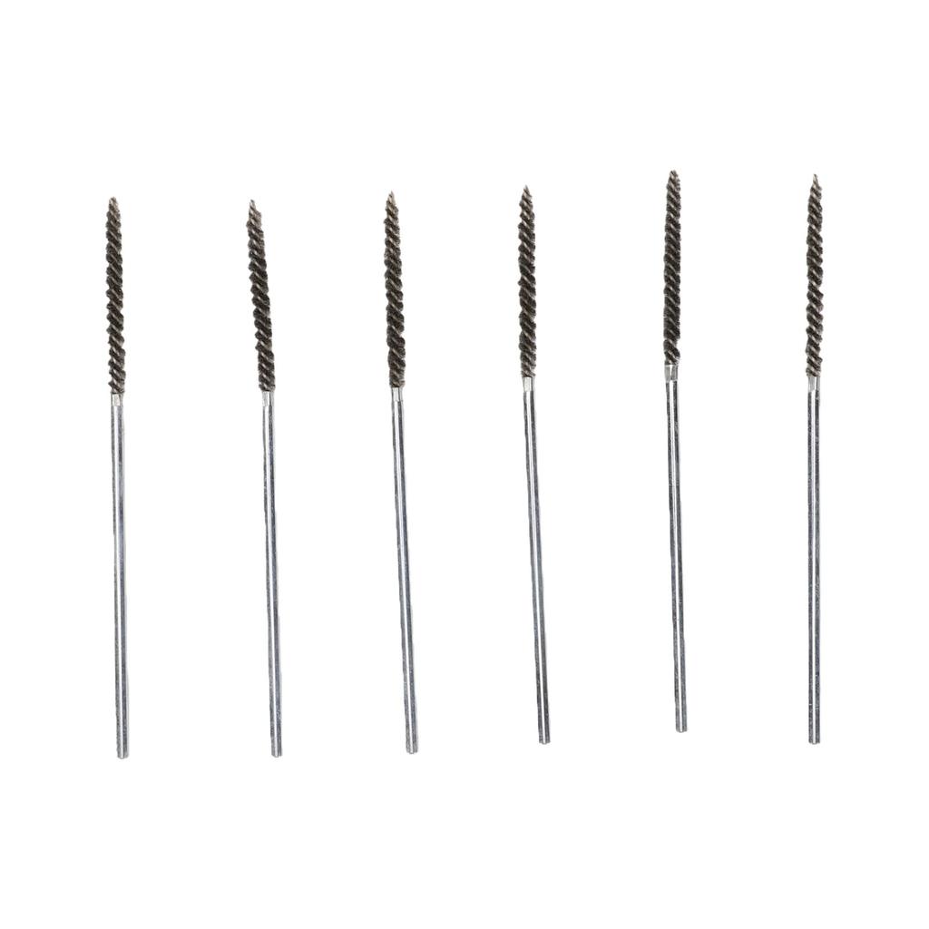 6pcs 5mm Diameter Stainless Steel Tube Cleaner Brush Wire Brush for Mold Nozzle Pipe Hole Cleaning