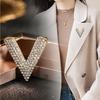1/2Pcs Crystal Rhinestone Letter V Brooch Women English Alphabet Brooch Pin Corsage Unisex Collar Jewelry Clothes Bag Decor Gift