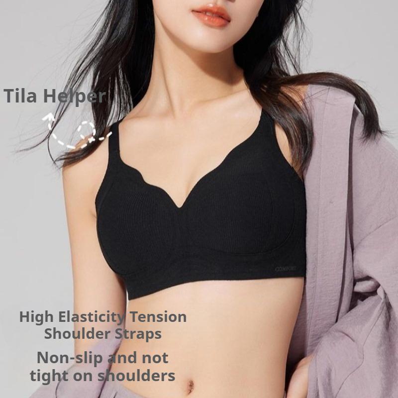 Women's Seamless Lifting Bra for Small Breasts Comfortable Adjustable Anti-sagging Gathered and Side-breasted Breast Support