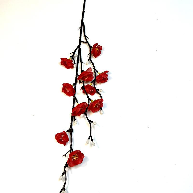 6pcs Simulation Flowers Silk Wintersweet Branch Home Living Room Decor Artificial White Plum Blossom Festival Party Decoration