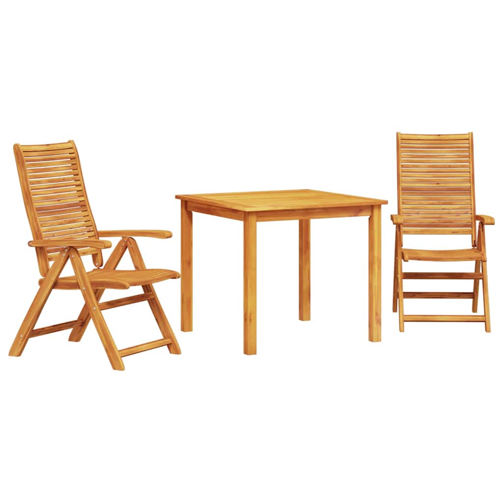 Garden Dining Set 3 Pcs Brown Solid Acacia Wood