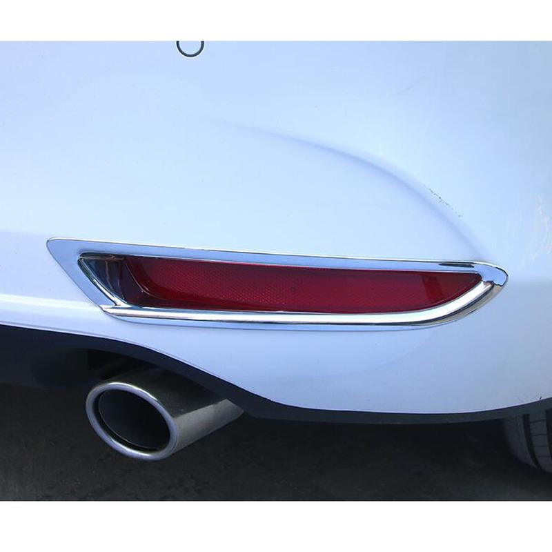 For Mazda 3 Mazda3 Axela M3     Car ABS Chrome/Carbon Fiber Cover Trim Back Tail Rear Fog Light Lamp Frame Stick