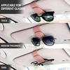 2Pcs Sunglass Holder For Car, Magnetic Leather Eyeglass Hanger Clip For Car Sun Visor, Sunglasses Holder And Ticket Card Clip For Car Visor