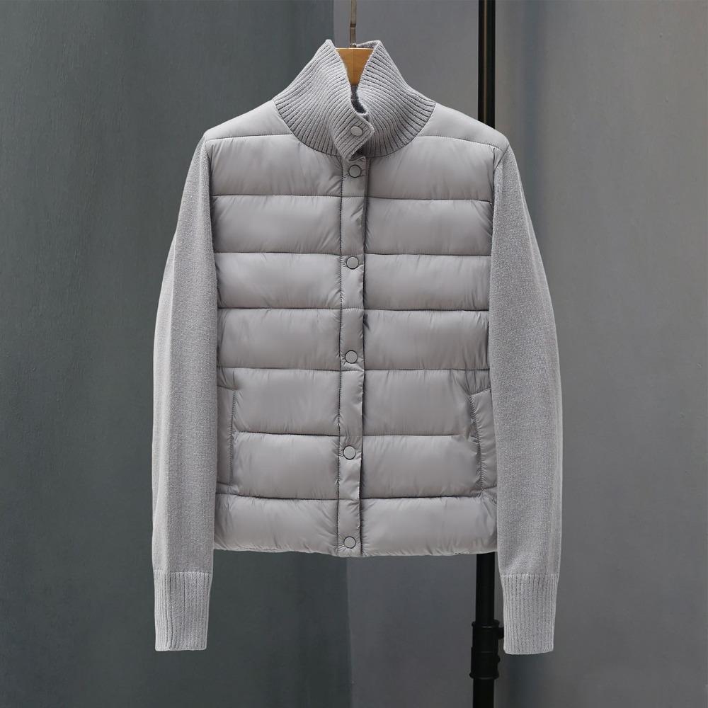 Lightweight Knitted Cotton Coat Men Winter