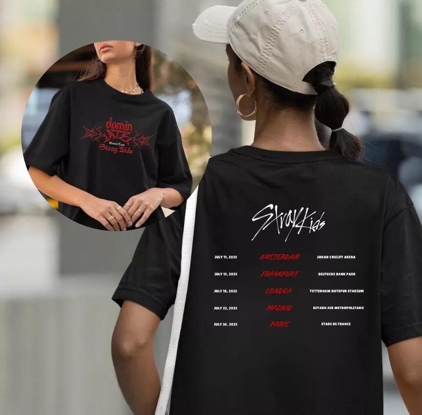 Stray Kids World Tour 2025 Tshirt Stray Kids Europe Shirt dominATE SKZ Tshirt Unisex T-Shirt L