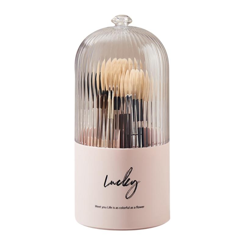 360 Degree Rotating Makeup Organizer Cosmetics Storage Box Multi Compartment Pen Holder Desktop Organization Tool