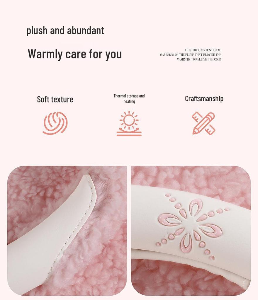 Damen Winter Kamelie Plüsch Lenkradbezug - Warm und Weich