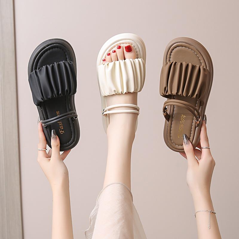 Sandals women's new summer models with skirts, two thick-soled sandals, soft-soled beach half slippers
