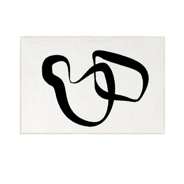 

Современный минималистский скандинавский художественный ковер для гостиной, большой площади, спальни, белый плюшевый, пушистый, мягкий, высококачественный декоративный ковер 80x120cm