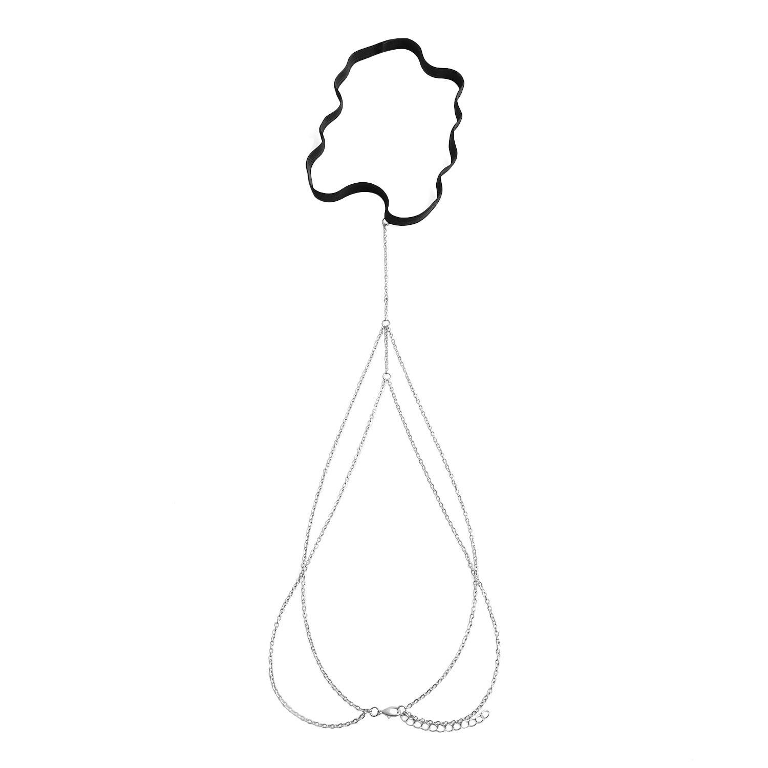 

European and American ins simple double chain thigh chain Spice girl sexy body chain, elastic belt beach leg ring