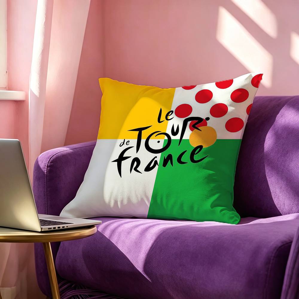 Life Movement Bike Tour De France Pillow Case Square DoubleSided Sofa Cushion Cover Bedroom Bedside Pillow