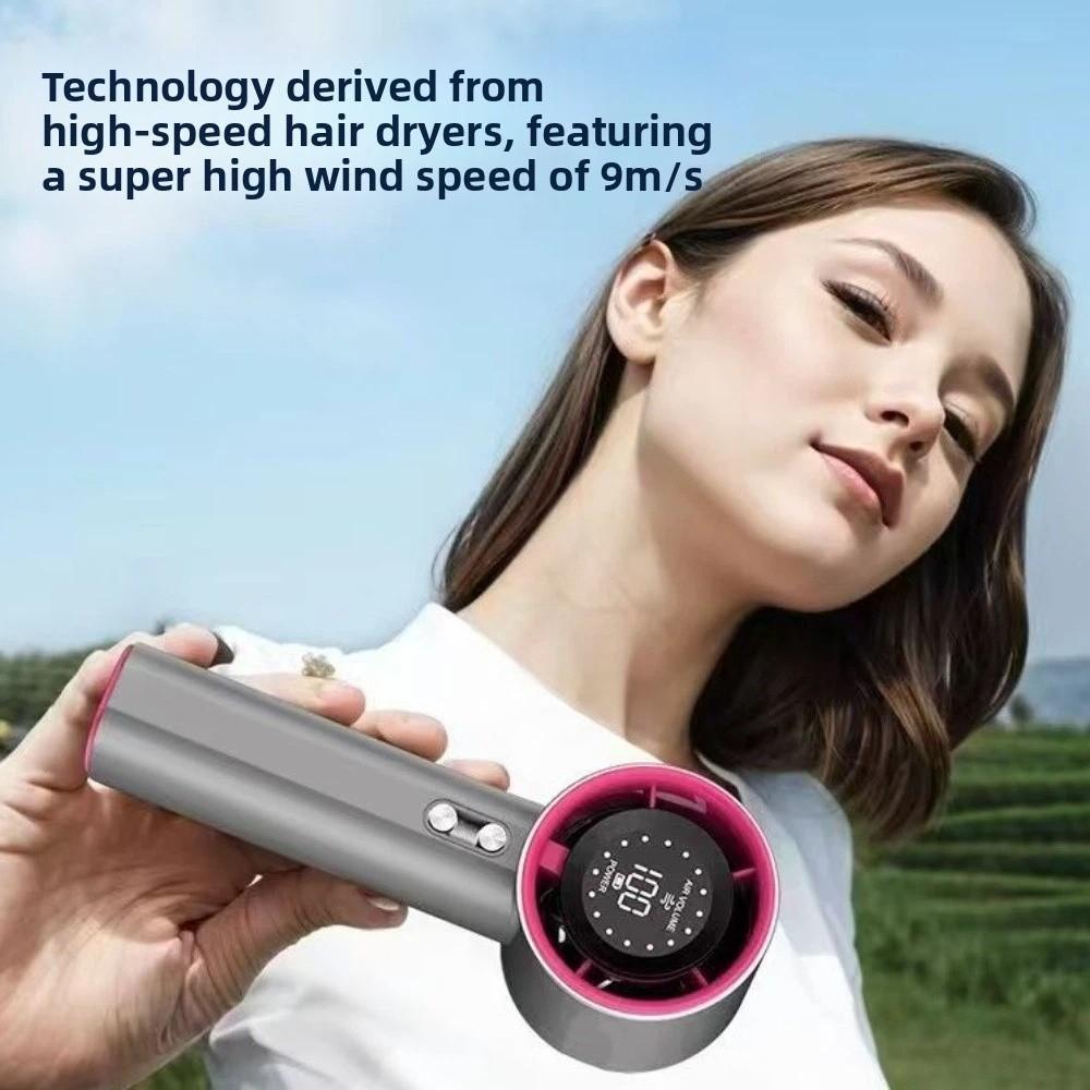 Small Mini Portable Fan LED Display USB Rechargeable Fan Cooling Pocket Fan  Outdoor