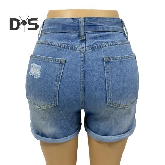 Jean Shorts for Women High Waisted Ripped Distressed Denim Shorts Summer Stretchy Casual Shorts with Pockets