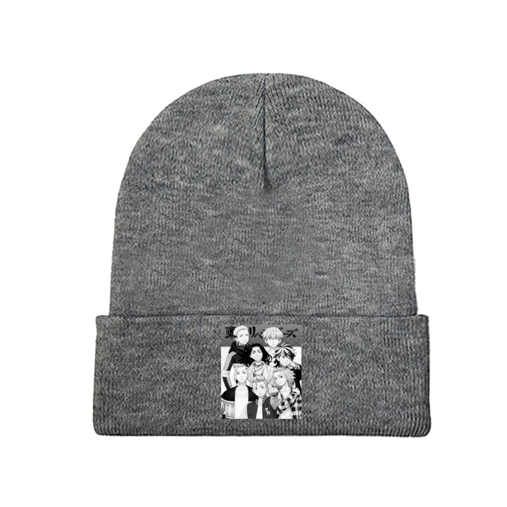 Tokyo Revengers Knitted Hat Women's Unisex's Beanie Winter Hat Manga Anime Warm Melon Cap