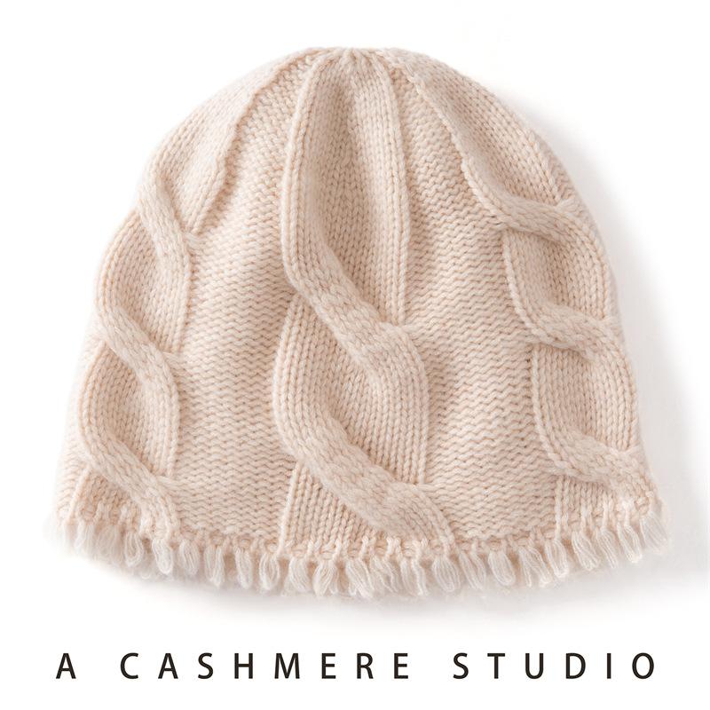 Autumn and Winter New Heavy Thickened Twisted Dome Men's and Women's Cashmere Fringed Hat