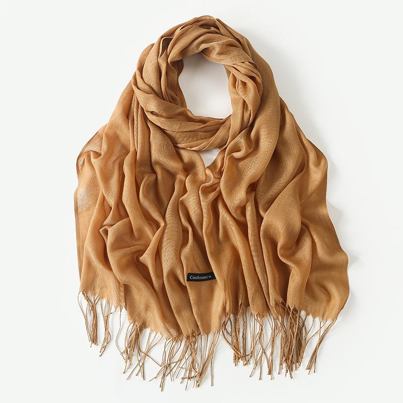 Annual Meeting Cashmere Feel Scarf: Lightweight 100g Solid Color Gift for Men & Women - Autumn/Winter Warm Shawl
