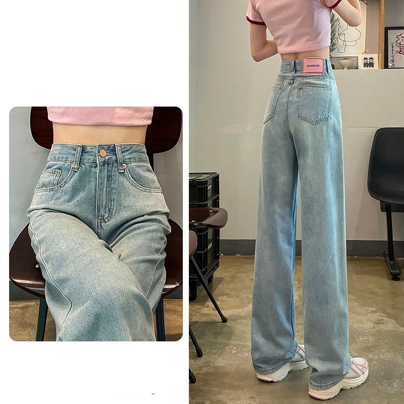 Schlagjeans für Damen, modische Jeanshose mit weitem Bein, hohe Taille, bequem