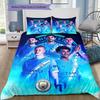 Manchester City Football Team Players Poster Print 3 Pieces Duvet Cover Set Soccer Sports Bedding Bedroom Decor Without Pillow Core Comforter