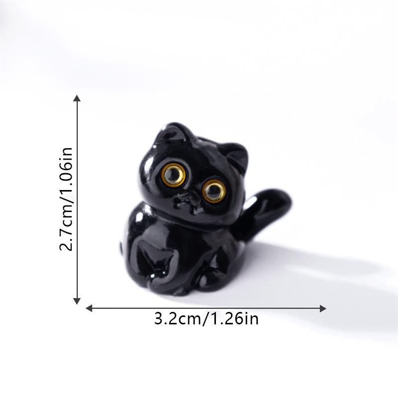 

5 шт./пакет Милая маленькая кукла черного котенка Автомобильные украшения Украшения для микроландшафта Настольное украшение для дома Аксессуар для игрушки кукольного домика Подарок