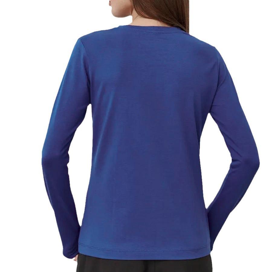 2024 Women's Casual Solid Color Long-Sleeve Round Neck T-Shirt - European & American Fashion Autumn Edition