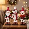 3Pcs 2D Flat Santa Snowman Reindeer Figurines Set Christmas Table Plaques  Festive Atmosphere